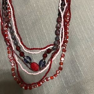 Beaded multilayer necklace